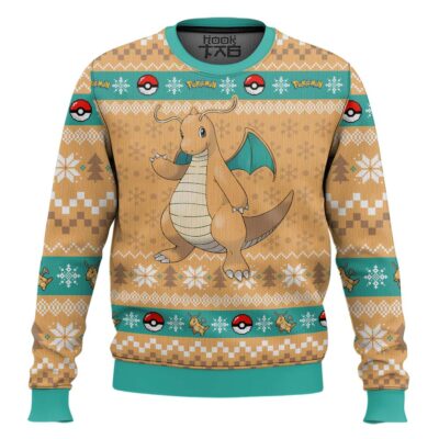 Hooktab Pokemon Gen 1 Dragonite Ugly Christmas Sweater