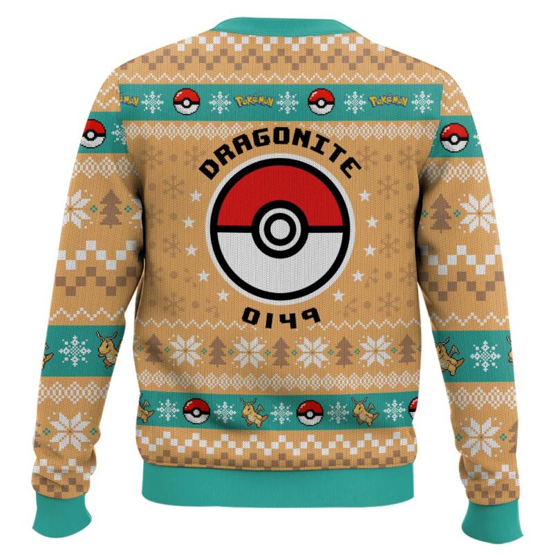 Hooktab Pokemon Gen 1 Dragonite Ugly Christmas Sweater Hooktab Pokemon Gen 1 Dragonite Ugly Christmas Sweater