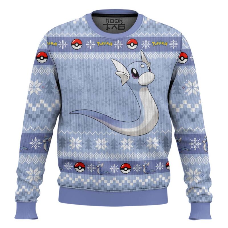 Hooktab Pokemon Gen 1 Dratini Ugly Christmas Sweater Hooktab Pokemon Gen 1 Dratini Ugly Christmas Sweater