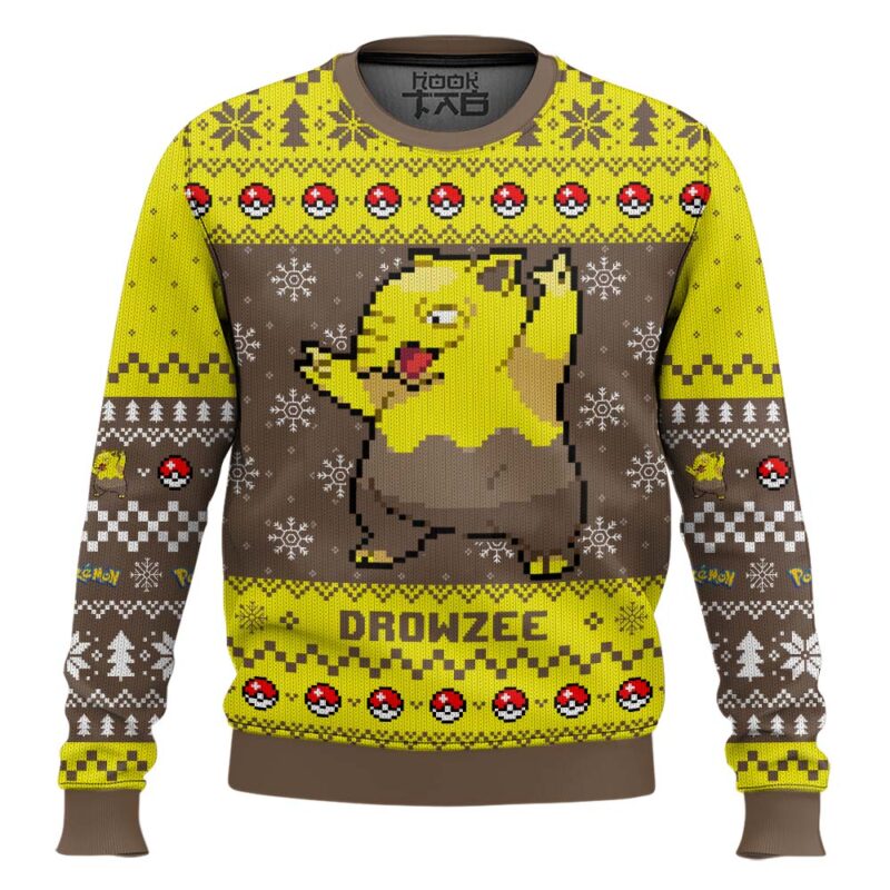 Hooktab Pokemon Gen 1 Drowzee Ugly Christmas Sweater