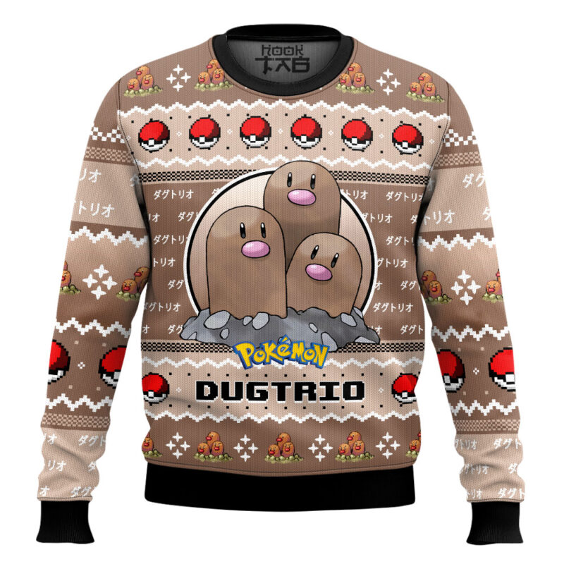 Hooktab Pokemon Gen 1 Dugtrio Ugly Christmas Sweater