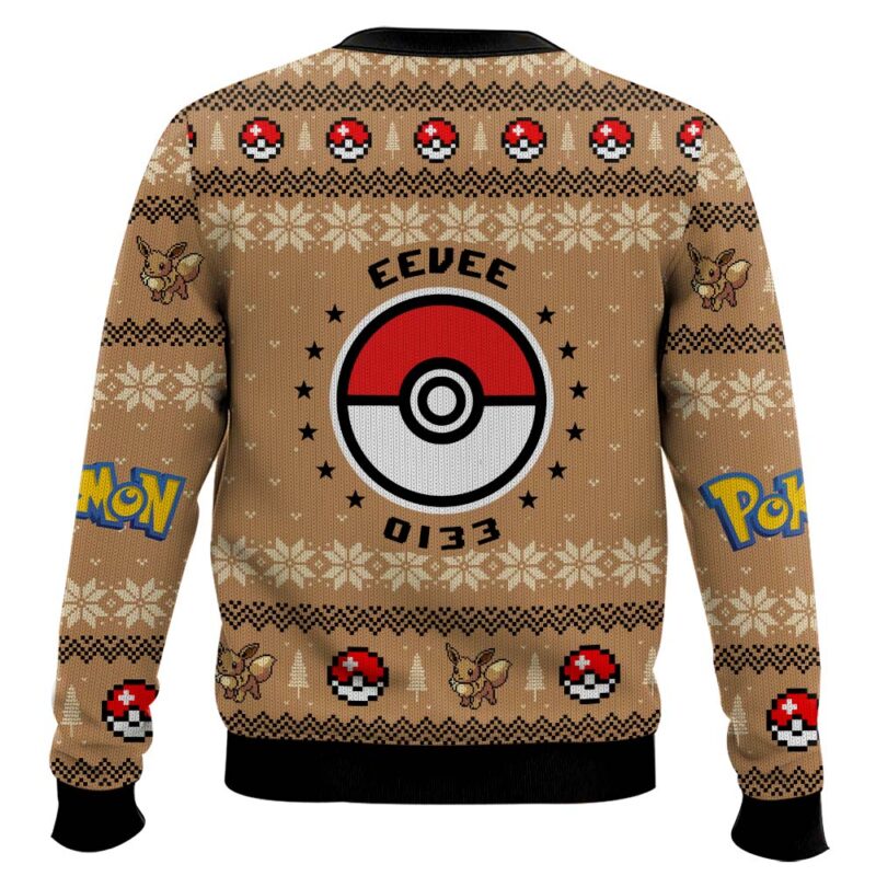 Hooktab Pokemon Gen 1 Eevee Ugly Christmas Sweater Hooktab Pokemon Gen 1 Eevee Ugly Christmas Sweater