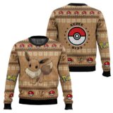 Hooktab Pokemon Gen 1 Eevee Ugly Christmas Sweater