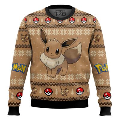 Hooktab Pokemon Gen 1 Eevee Ugly Christmas Sweater