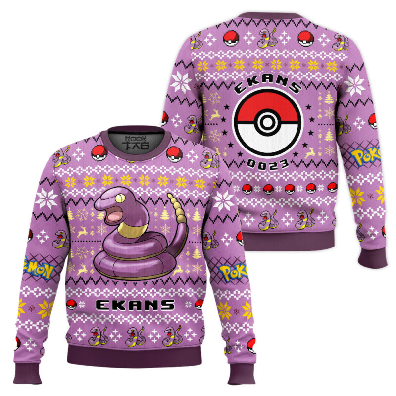 Hooktab Pokemon Gen 1 Ekans Ugly Christmas Sweater Hooktab Pokemon Gen 1 Ekans Ugly Christmas Sweater
