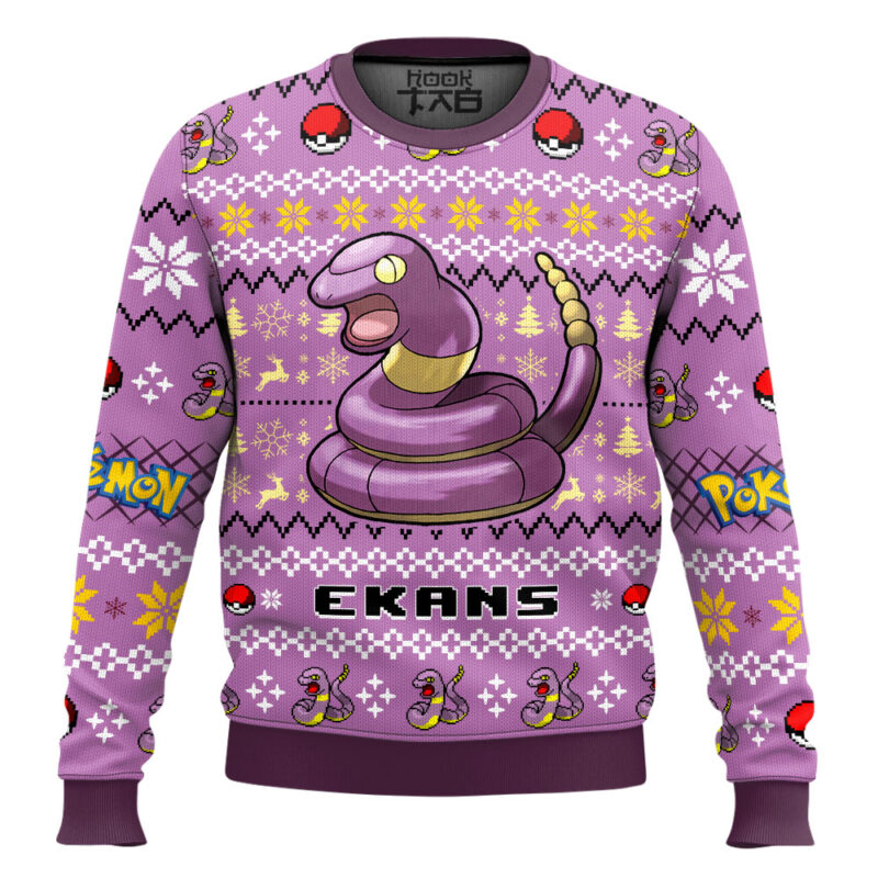 Hooktab Pokemon Gen 1 Ekans Ugly Christmas Sweater