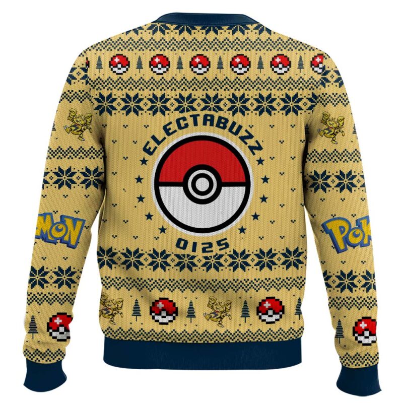 Hooktab Pokemon Gen 1 Electabuzz Ugly Christmas Sweater Hooktab Pokemon Gen 1 Electabuzz Ugly Christmas Sweater