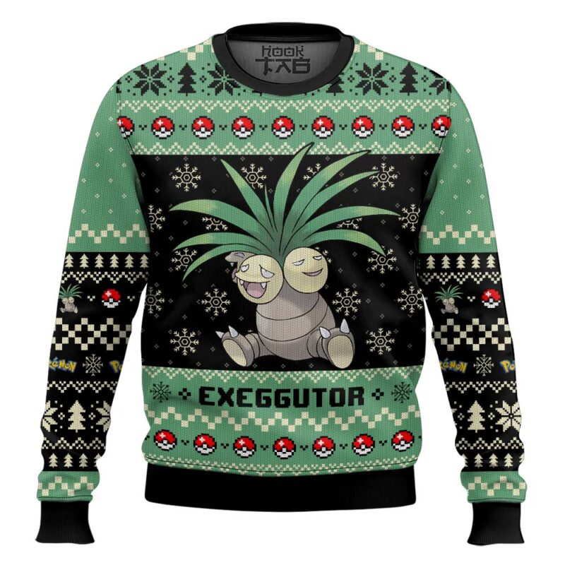 Hooktab Pokemon Gen 1 Exeggutor Ugly Christmas Sweater