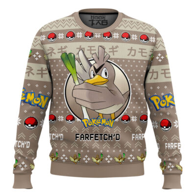 Hooktab Pokemon Gen 1 Farfetch'd Ugly Christmas Sweater