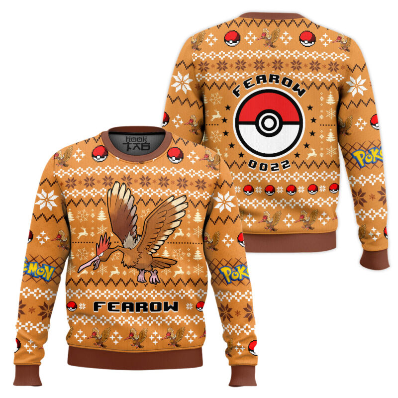 Hooktab Pokemon Gen 1 Fearow Ugly Christmas Sweater Hooktab Pokemon Gen 1 Fearow Ugly Christmas Sweater