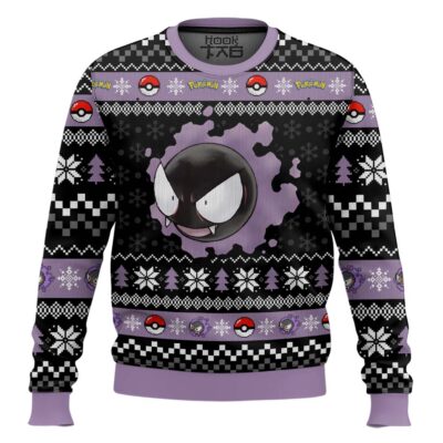 Hooktab Pokemon Gen 1 Gastly Ugly Christmas Sweater