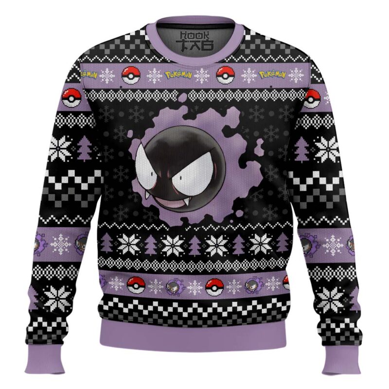 Hooktab Pokemon Gen 1 Gastly Ugly Christmas Sweater