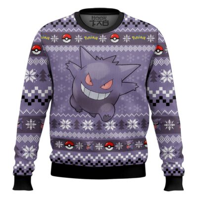 Hooktab Pokemon Gen 1 Gengar Ugly Christmas Sweater