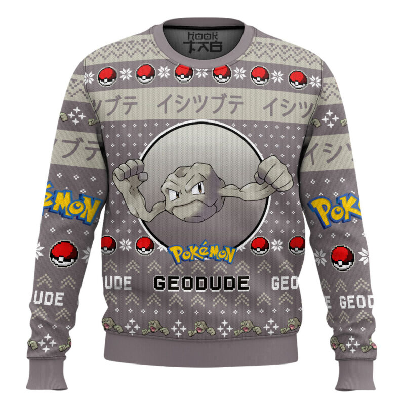 Hooktab Pokemon Gen 1 Geodude Ugly Christmas Sweater