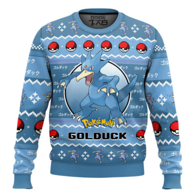 Hooktab Pokemon Gen 1 Golduck Ugly Christmas Sweater