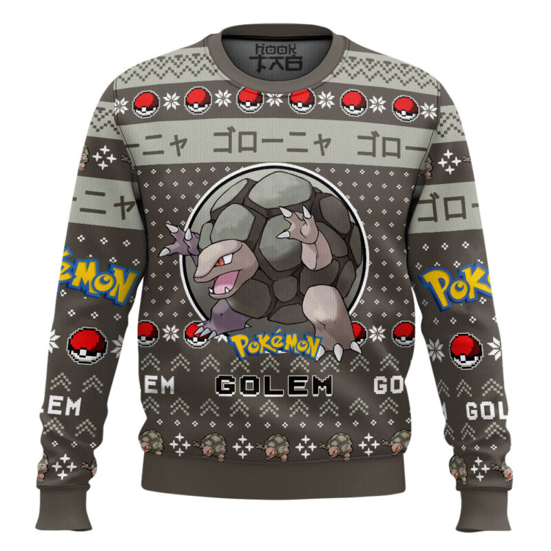 Hooktab Pokemon Gen 1 Golem Ugly Christmas Sweater
