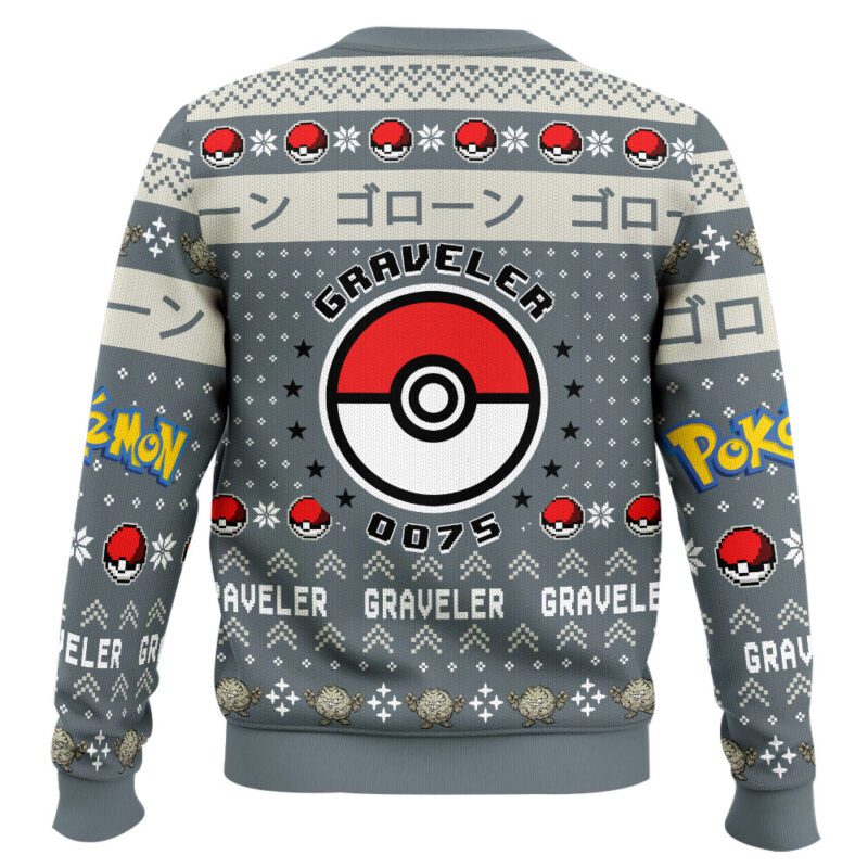 Hooktab Pokemon Gen 1 Graveler Ugly Christmas Sweater Hooktab Pokemon Gen 1 Graveler Ugly Christmas Sweater
