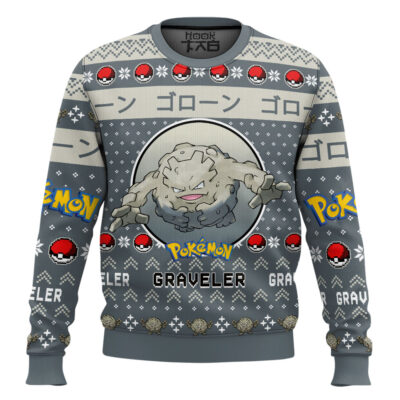 Hooktab Pokemon Gen 1 Graveler Ugly Christmas Sweater