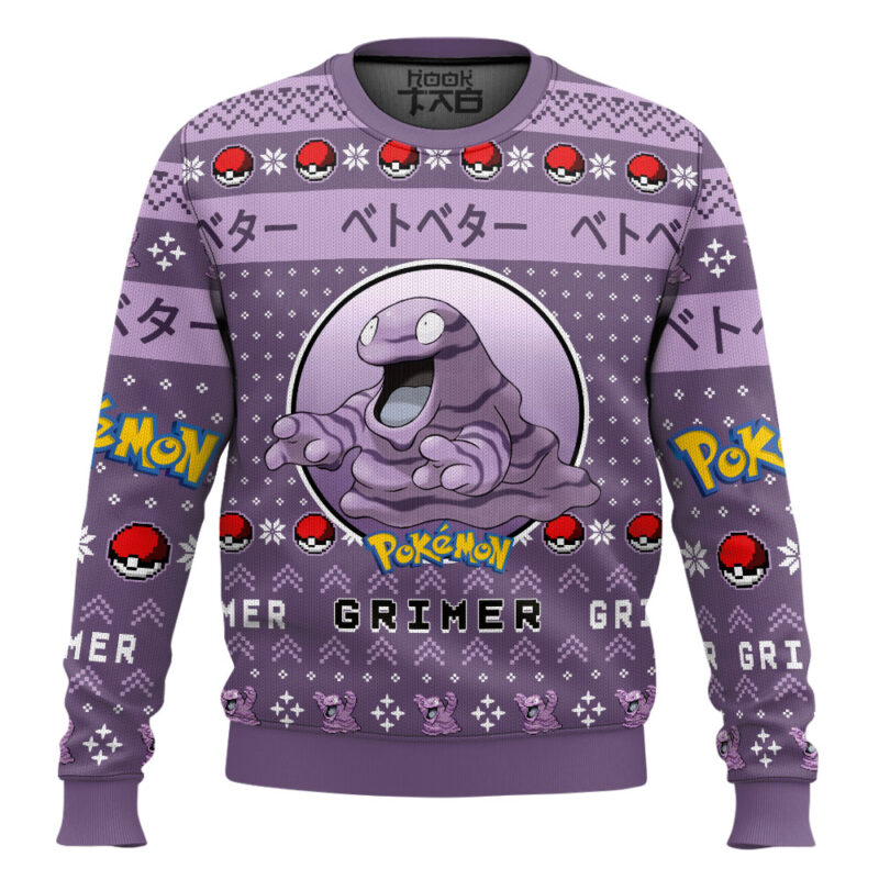 Hooktab Pokemon Gen 1 Grimer Ugly Christmas Sweater