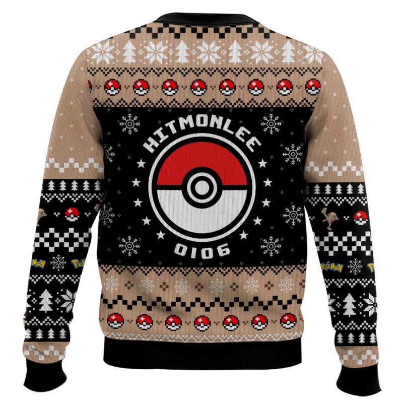 Hooktab Pokemon Gen 1 Hitmonlee Ugly Christmas Sweater Hooktab Pokemon Gen 1 Hitmonlee Ugly Christmas Sweater