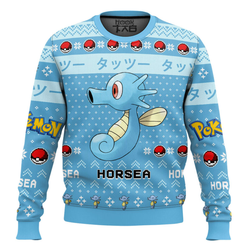 Hooktab Pokemon Gen 1 Horsea Ugly Christmas Sweater