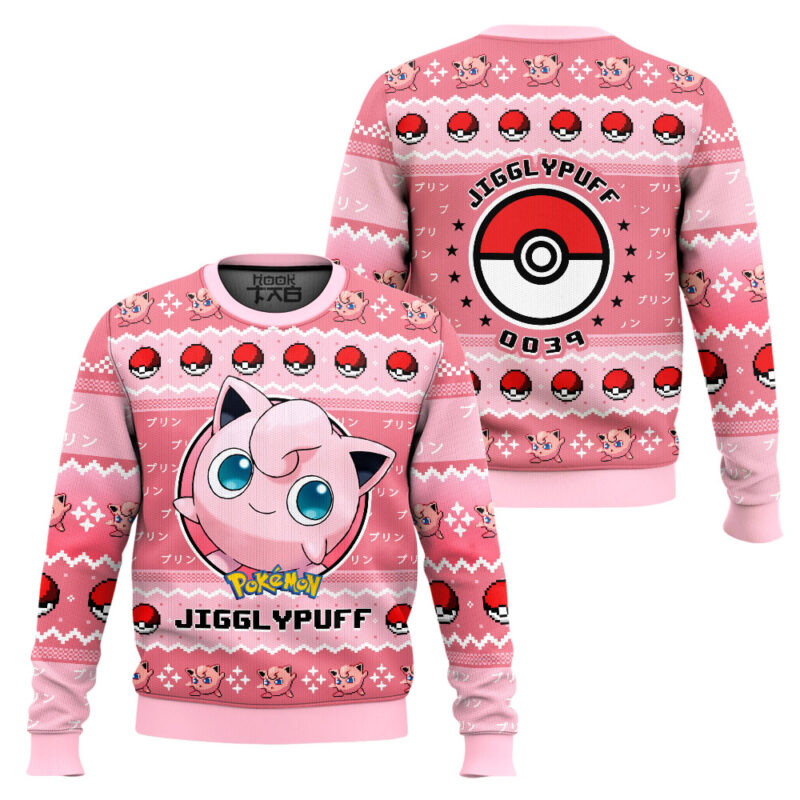 Hooktab Pokemon Gen 1 Jigglypuff Ugly Christmas Sweater Hooktab Pokemon Gen 1 Jigglypuff Ugly Christmas Sweater