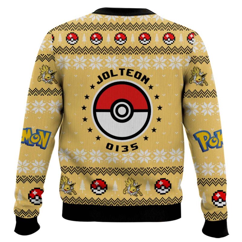 Hooktab Pokemon Gen 1 Jolteon Ugly Christmas Sweater Hooktab Pokemon Gen 1 Jolteon Ugly Christmas Sweater
