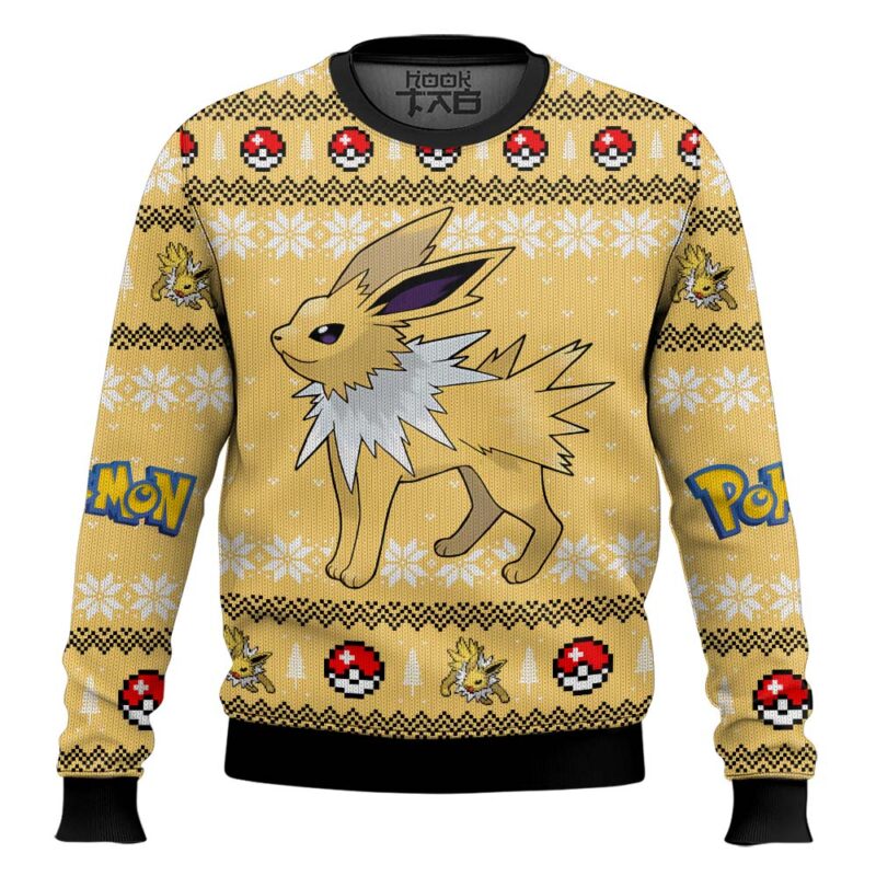 Hooktab Pokemon Gen 1 Jolteon Ugly Christmas Sweater