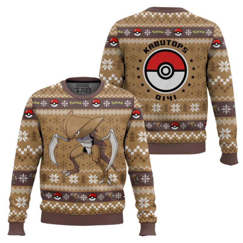 Hooktab Pokemon Gen 1 Kabutops Ugly Christmas Sweater Hooktab Pokemon Gen 1 Kabutops Ugly Christmas Sweater