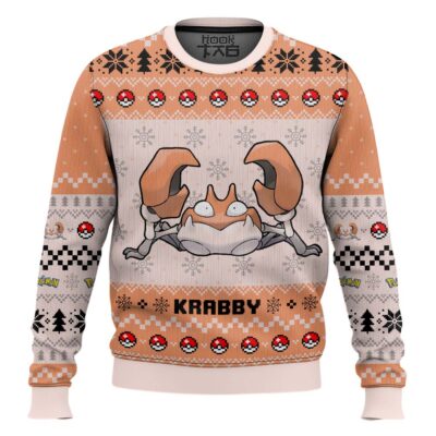 Hooktab Pokemon Gen 1 Krabby Ugly Christmas Sweater