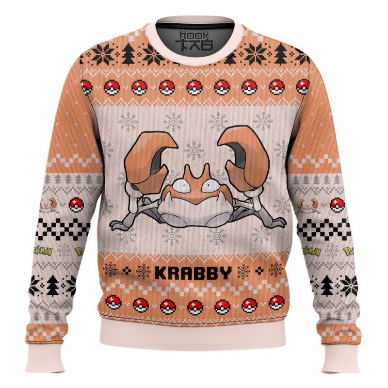 Hooktab Pokemon Gen 1 Krabby Ugly Christmas Sweater
