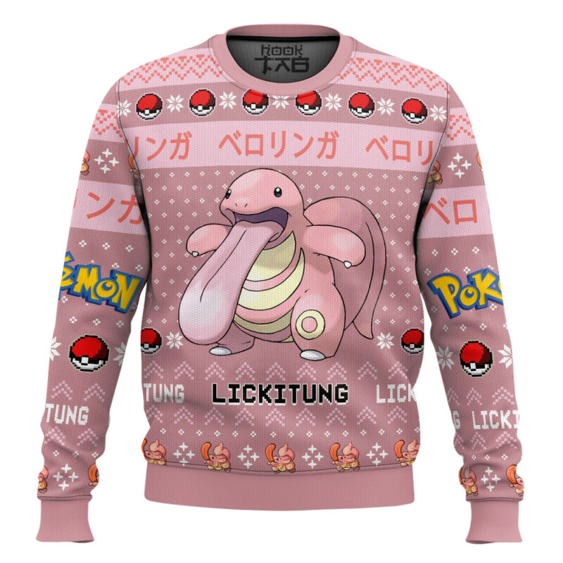 Hooktab Pokemon Gen 1 Lickitung Ugly Christmas Sweater