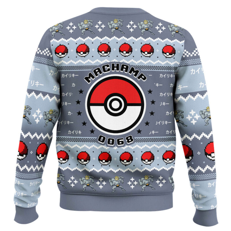 Hooktab Pokemon Gen 1 Machamp Ugly Christmas Sweater Hooktab Pokemon Gen 1 Machamp Ugly Christmas Sweater