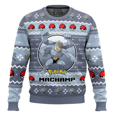 Hooktab Pokemon Gen 1 Machamp Ugly Christmas Sweater