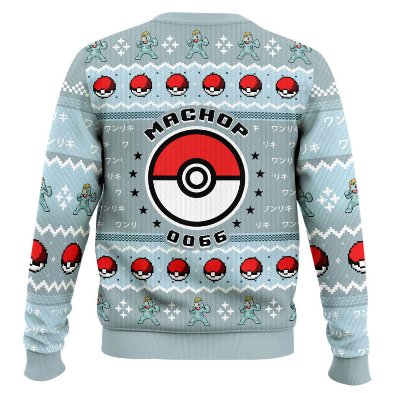 Hooktab Pokemon Gen 1 Machop Ugly Christmas Sweater Hooktab Pokemon Gen 1 Machop Ugly Christmas Sweater