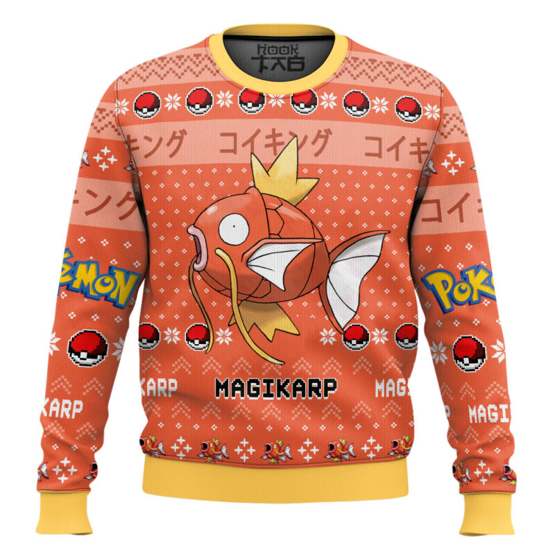 Hooktab Pokemon Gen 1 Magikarp Ugly Christmas Sweater Hooktab Pokemon Gen 1 Magikarp Ugly Christmas Sweater