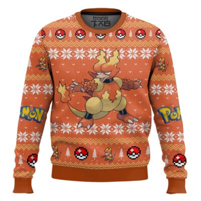 Hooktab Pokemon Gen 1 Magmar Ugly Christmas Sweater