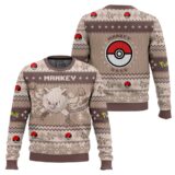 Hooktab Pokemon Gen 1 Mankey Ugly Christmas Sweater