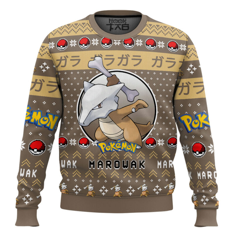 Hooktab Pokemon Gen 1 Marowak Ugly Christmas Sweater