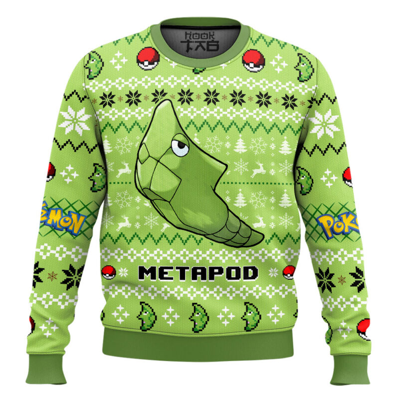 Hooktab Pokemon Gen 1 Metapod Ugly Christmas Sweater