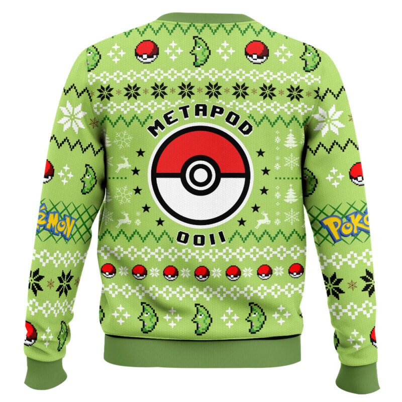 Hooktab Pokemon Gen 1 Metapod Ugly Christmas Sweater Hooktab Pokemon Gen 1 Metapod Ugly Christmas Sweater