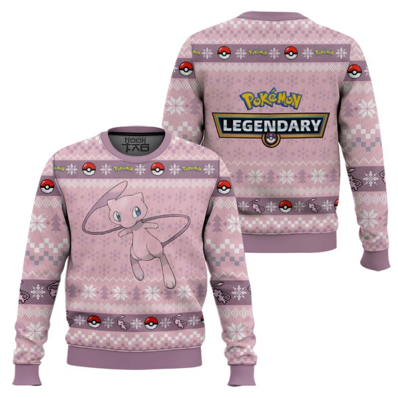 Hooktab Pokemon Gen 1 Mew Ugly Christmas Sweater Hooktab Pokemon Gen 1 Mew Ugly Christmas Sweater