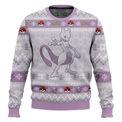 Hooktab Pokemon Gen 1 Mewtwo Ugly Christmas Sweater