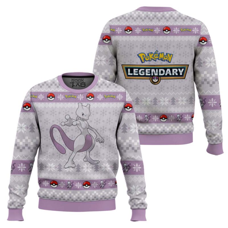 Hooktab Pokemon Gen 1 Mewtwo Ugly Christmas Sweater Hooktab Pokemon Gen 1 Mewtwo Ugly Christmas Sweater