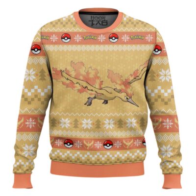 Hooktab Pokemon Gen 1 Moltres Ugly Christmas Sweater