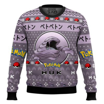 Hooktab Pokemon Gen 1 Muk Ugly Christmas Sweater