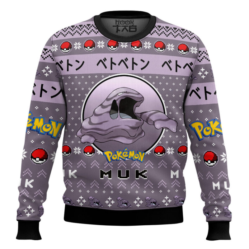 Hooktab Pokemon Gen 1 Muk Ugly Christmas Sweater