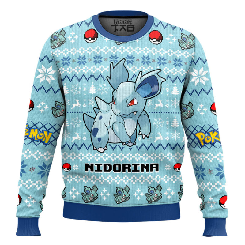 Hooktab Pokemon Gen 1 Nidorina Ugly Christmas Sweater