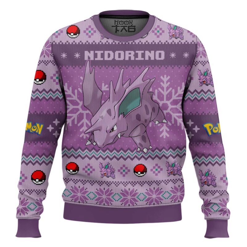 Hooktab Pokemon Gen 1 Nidorino Ugly Christmas Sweater