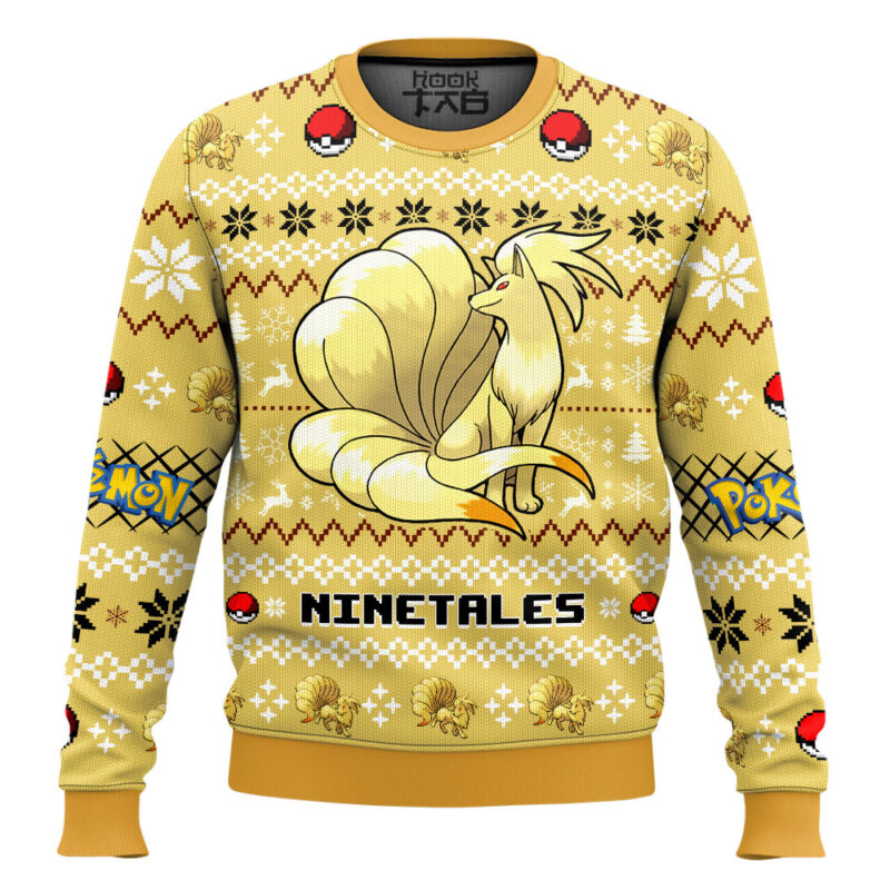 Hooktab Pokemon Gen 1 Ninetales Ugly Christmas Sweater